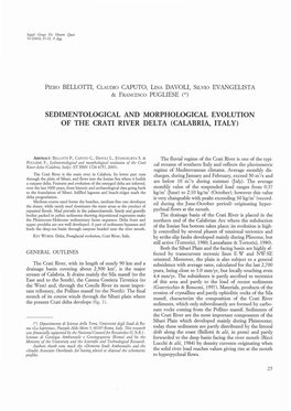 Sedimentological and Morphological Evolution of the Crati River Delta (Calabria, Italy)