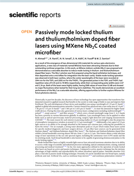 Passively Mode Locked Thulium and Thulium/Holmium Doped Fiber Lasers