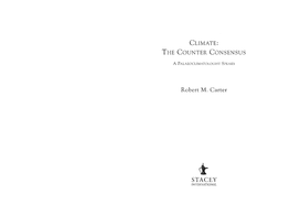 Climate: the Counter Consensus