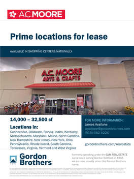 Prime Locations for Lease