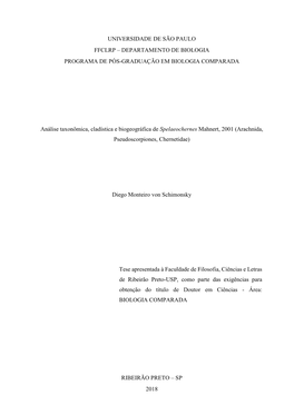 Universidade De São Paulo Ffclrp – Departamento De Biologia Programa De Pós-Graduação Em Biologia Comparada