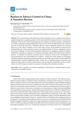 Barriers to Tobacco Control in China: a Narrative Review