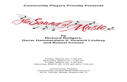 Community Players Proudly Presents by Richard Rodgers, Oscar