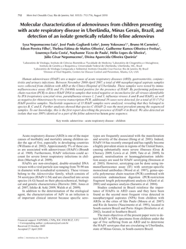 Molecular Characterization of Adenoviruses From