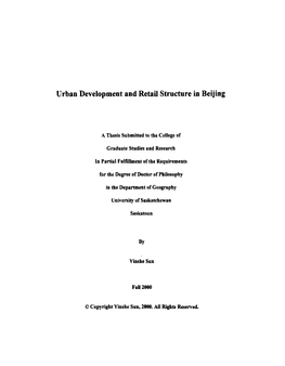 Urban Development and Retail Structure in Beijing