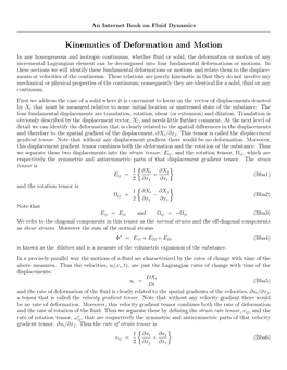 Kinematics of Deformation and Motion