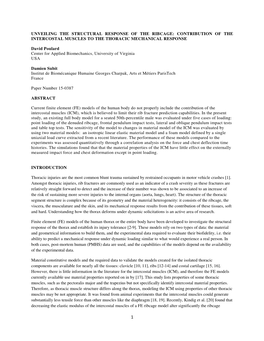 Contribution of the Intercostal Muscles to the Thoracic Mechanical Response