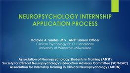 Neuropsychology Internship Application Process