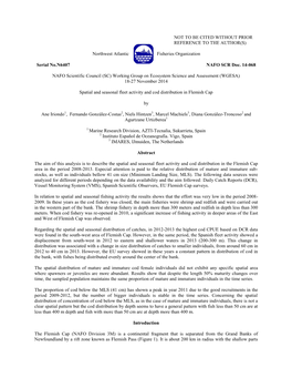 Spatial and Seasonal Fleet Activity and Cod Distribution in Flemish Cap