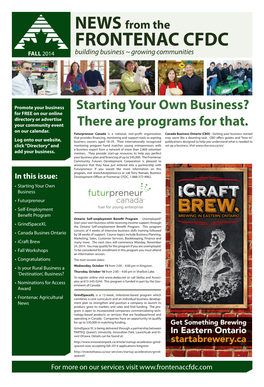 Fall 2014 Building Business ~ Growing Communities