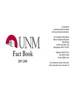 UNM Fact Book 2007-08