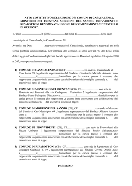 Atto Costitutivo Consiglio