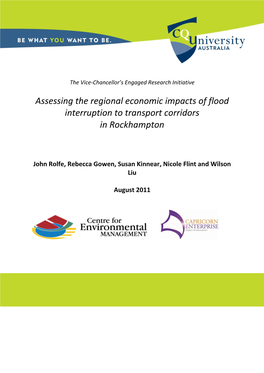 Assessing the Regional Economic Impacts of Flood Interruption to Transport Corridors in Rockhampton