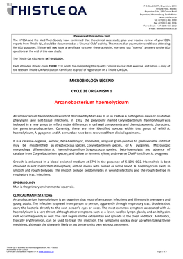 Arcanobacterium Haemolyticum