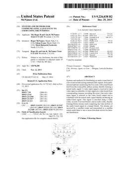(12) United States Patent (10) Patent No.: US 9.226,038 B2 Mcnamee Et Al