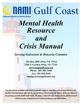 Mental Health Resource and Crisis Manual