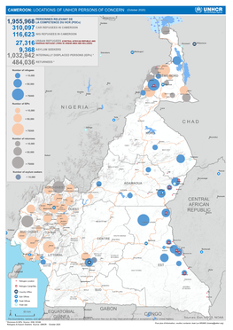 CAMEROON: LOCATIONS of UNHCR PERSONS of CONCERN (October 2020)