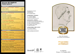 Prezzo Dei Biglietti Ticket Prices