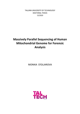 Massively Parallel Sequencing of Human Mitochondrial Genome for Forensic Analysis