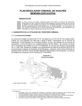 Plan Regulador Comunal De Hualpén Memoria Explicativa