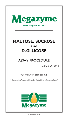 MALTOSE, SUCROSE and D-GLUCOSE