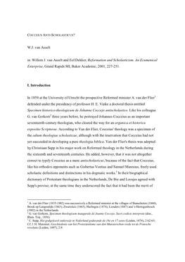 Willem J. Van Asselt and Eef Dekker, Reformation and Scholasticism. an Ecumenical Enterprise, Grand Rapids MI, Baker Academic, 2001, 227-251