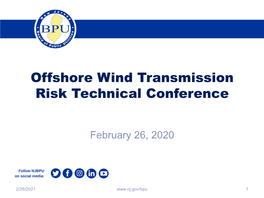 Offshore Wind Transmission Risk Technical Conference
