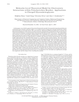 Molecular-Level Theoretical Model for Electrostatic Interactions Within Polyelectrolyte Brushes: Applications to Charged Glycosaminoglycans