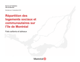 Répartition Des Logements Sociaux Et Communautaires Sur L'île De Montréal