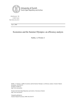 'Economics and the Summer Olympics: an Efficiency Analysis'