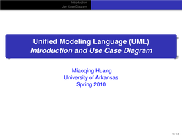 UML) Introduction and Use Case Diagram