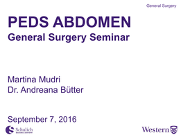 PEDS ABDOMEN General Surgery Seminar