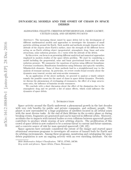 Arxiv:1612.08849V1 [Astro-Ph.EP] 28 Dec 2016 and a Concrete Source of Risk for Man Operated Spacecraft ([40, 42])