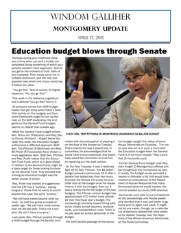 Windom Galliher Education Budget Blows Through Senate