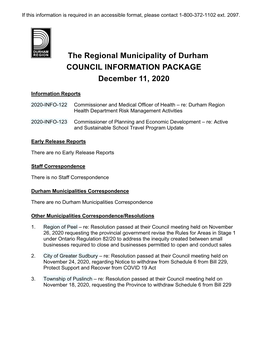 Council Information Package, December 11, 2020