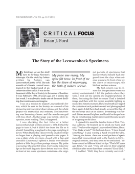 Story of the Leeuwenhoek Specimens