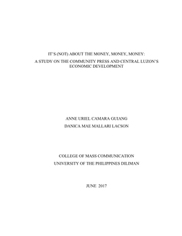 A Study on the Community Press and Central Luzon's