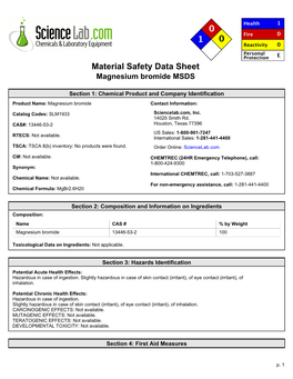 Magnesium Bromide MSDS