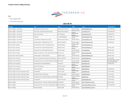 Scholars' Partner College Directory