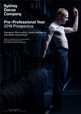 Sydney Dance Company Pre–Professional Year 2019 Prospectus