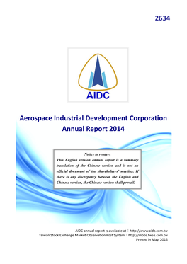 2634 Aerospace Industrial Development Corporation Annual