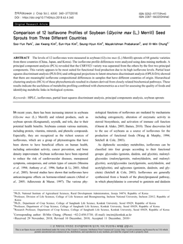 Comparison of 12 Isoflavone Profiles of Soybean (Glycine Max (L.) Merrill)