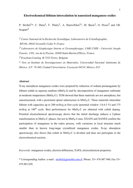 Electrochemical Lithium Intercalation in Nanosized Manganese Oxides