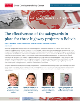 The Effectiveness of the Safeguards in Place for Three Highway Projects in Bolivia