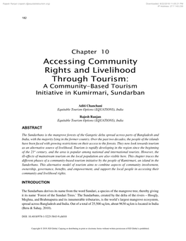 Accessing Community Rights and Livelihood Through Tourism: a Community-Based Tourism Initiative in Kumirmari, Sundarban