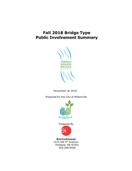 Fall 2018 Bridge Type Public Involvement Summary