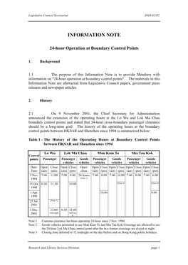 24-Hour Operation at Boundary Control Points