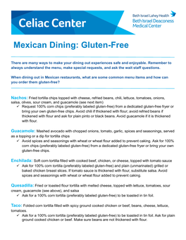 Mexican Dining: Gluten-Free