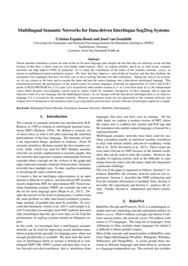 Multilingual Semantic Networks for Data-Driven Interlingua Seq2seq Systems