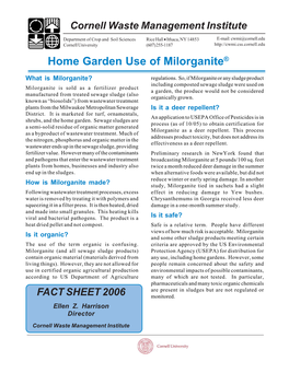 Milorganite Fact Sheet.Pmd